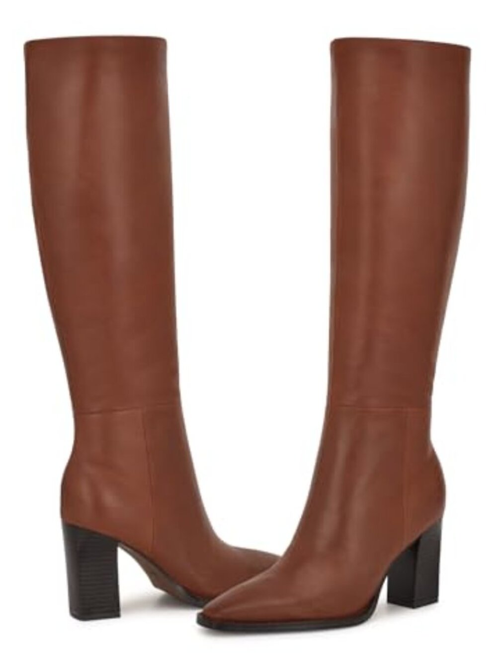 Nine West Zazz Leather Knee High Boots Natural Size 5 M NWT